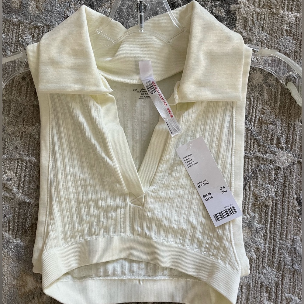 Urban Outfitter Cream Crop Top—New